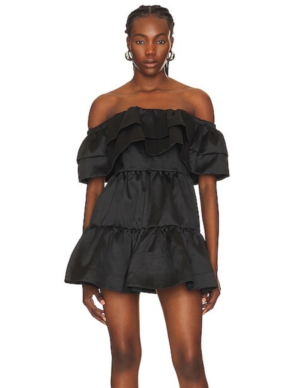 NWOT Aureta Lyla Off-Shoulder Mini Dress in Black REVOLVE Sz M